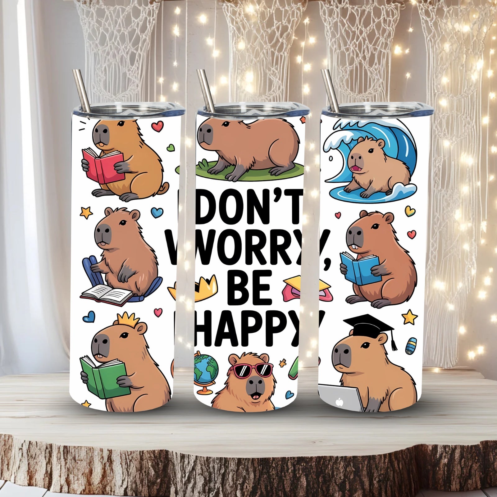 Tumbler 20 oz Don't Worry Be Happy