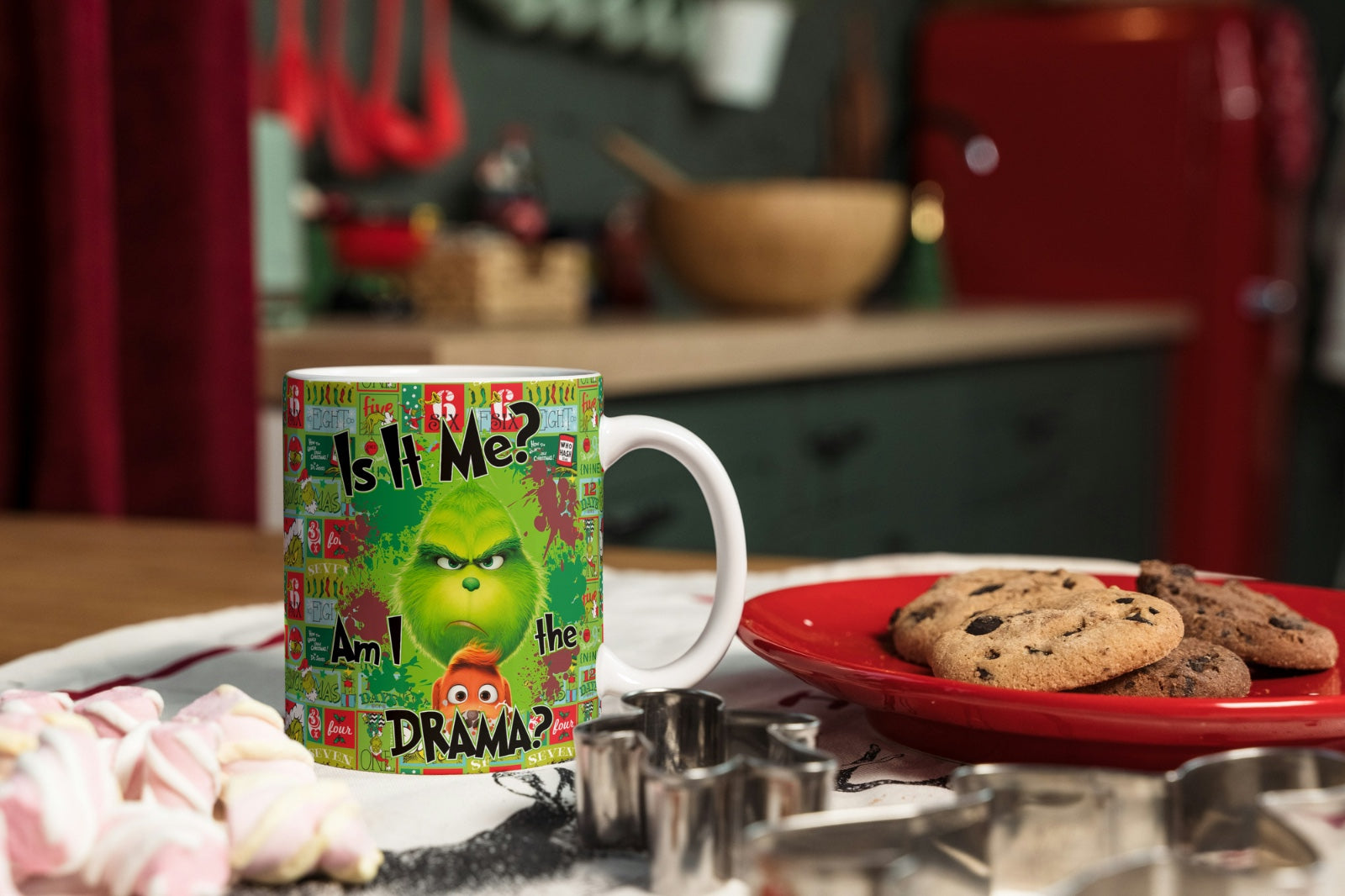 Mug Festive Naughty Green