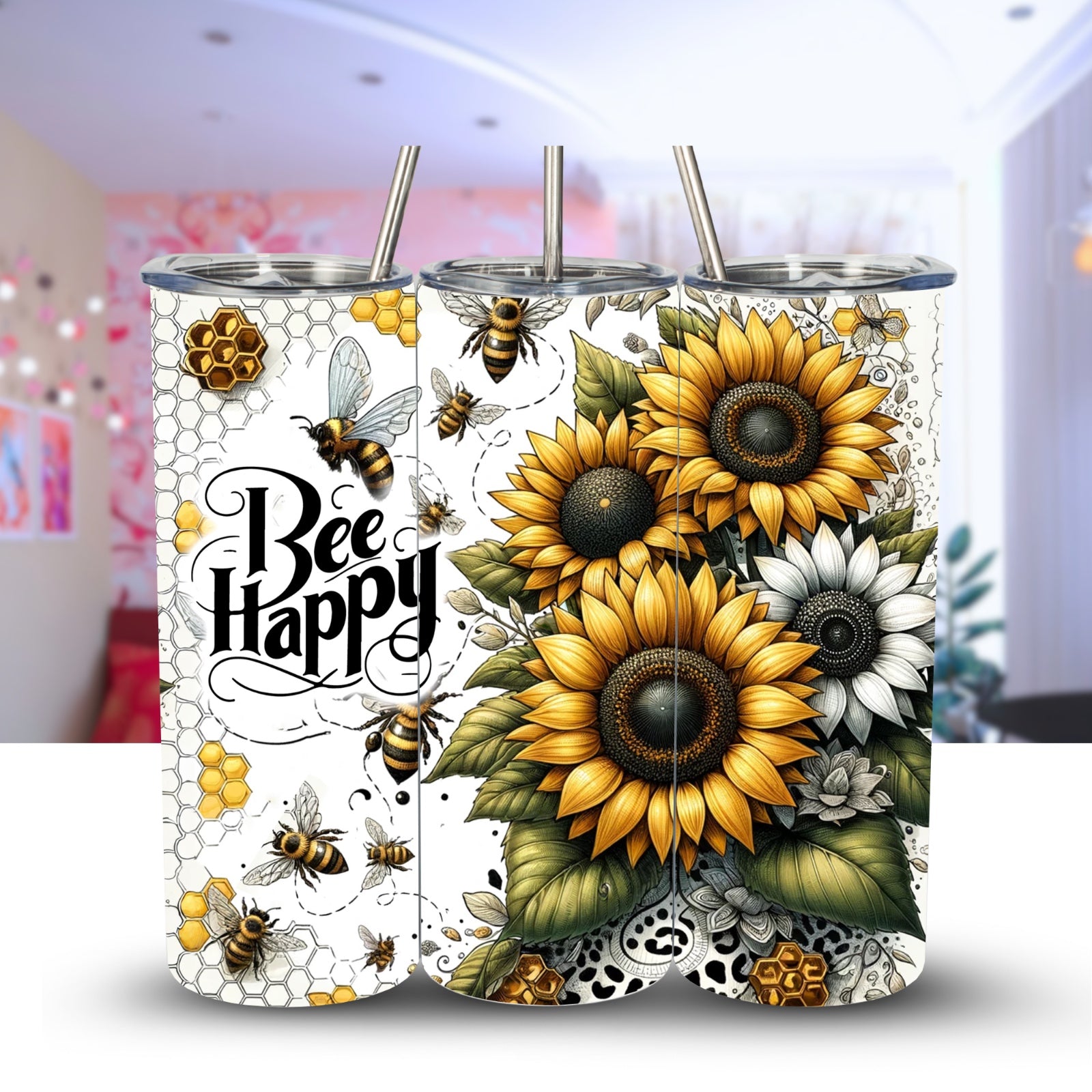 Tumbler 20 oz Bee Happy