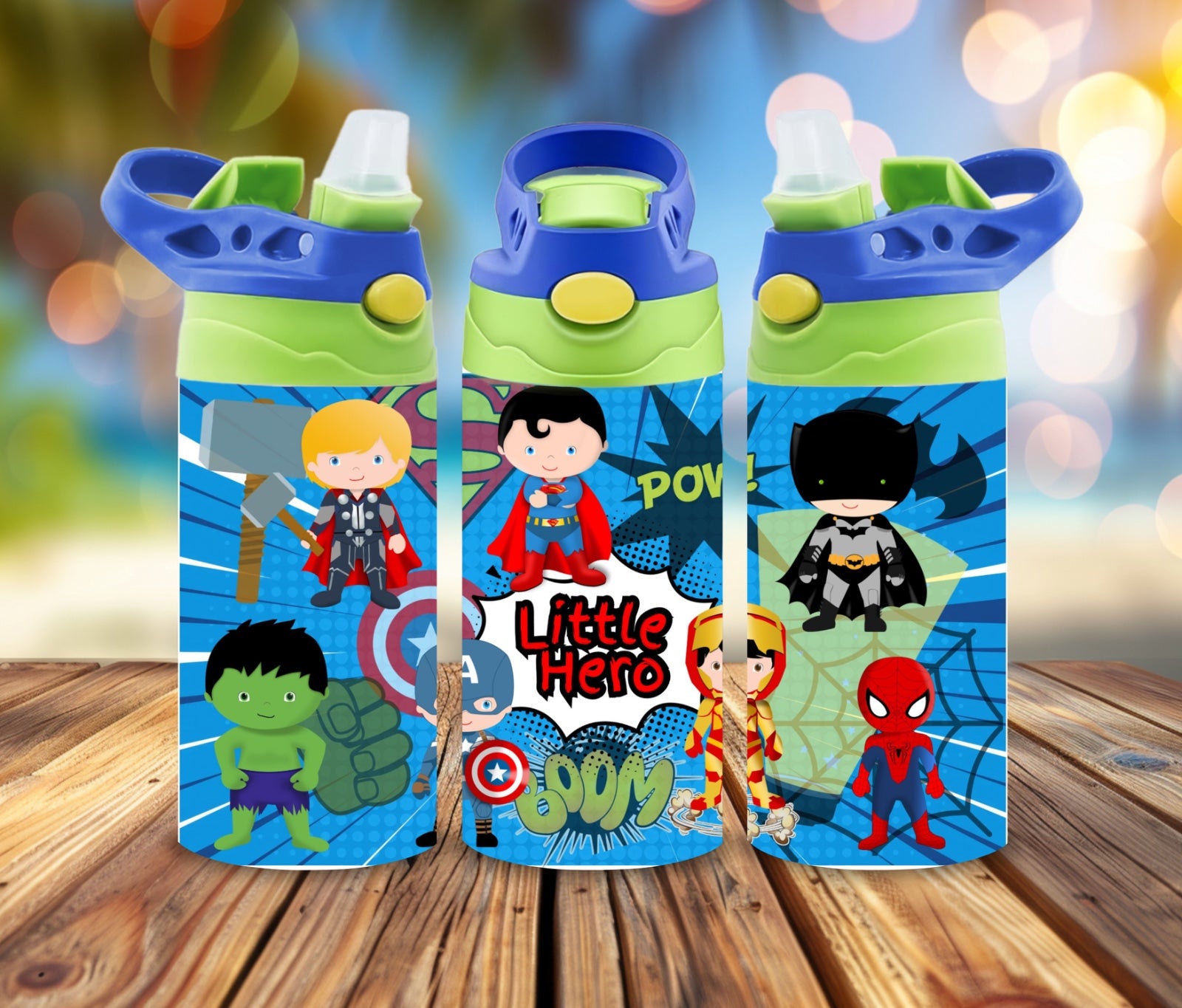 12oz Water Bottle Little heroes, big vibes