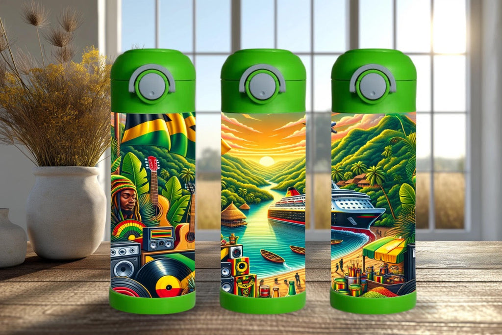 15oz Kids Water Bottle – Jamaica Design