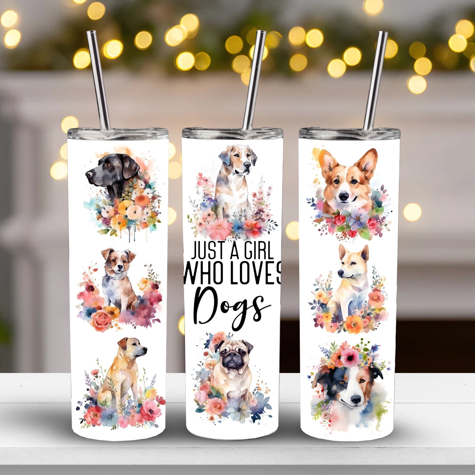 Tumbler 20 oz Just a Girl Who Loves Dogs