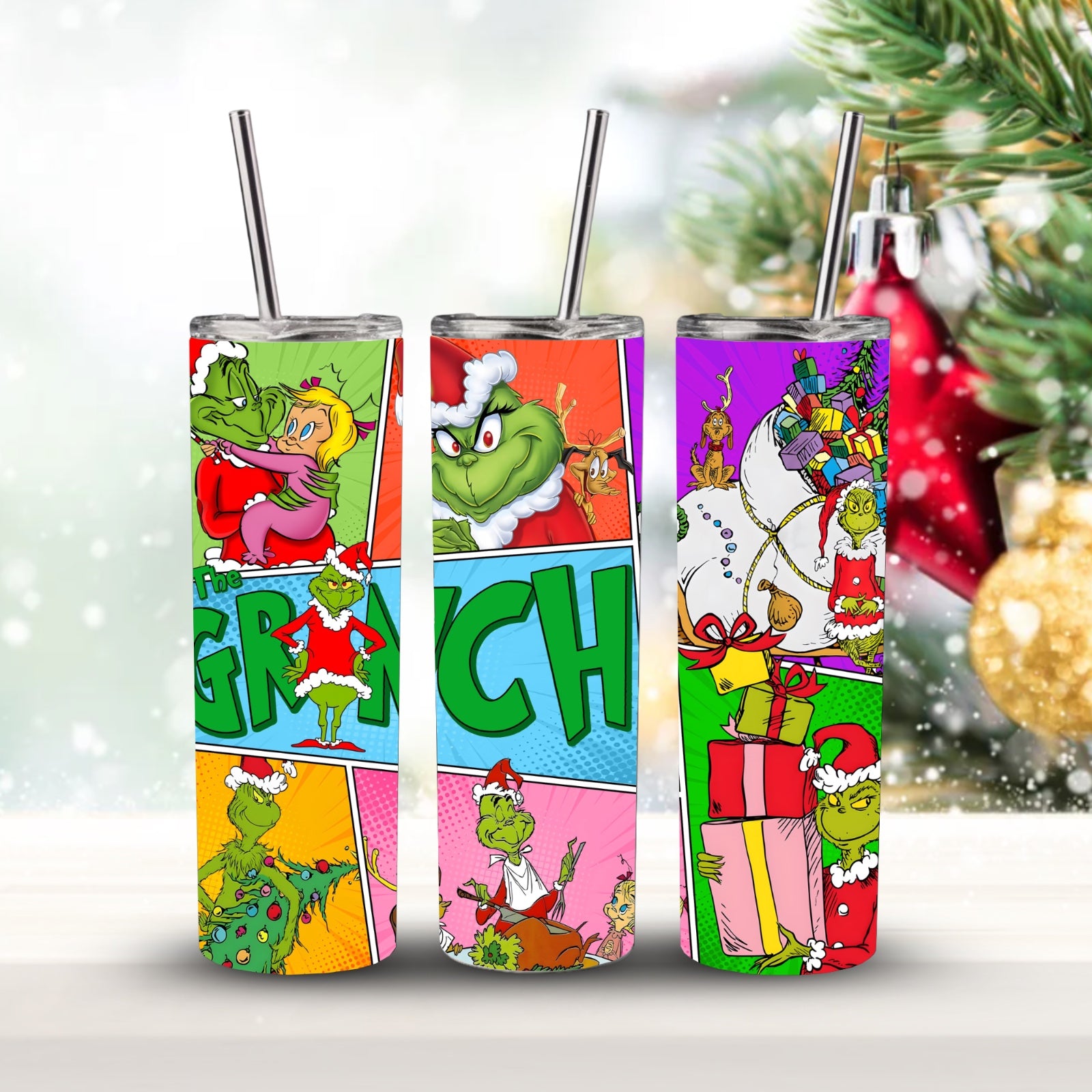 Tumbler 20 oz Festive Green Mischief