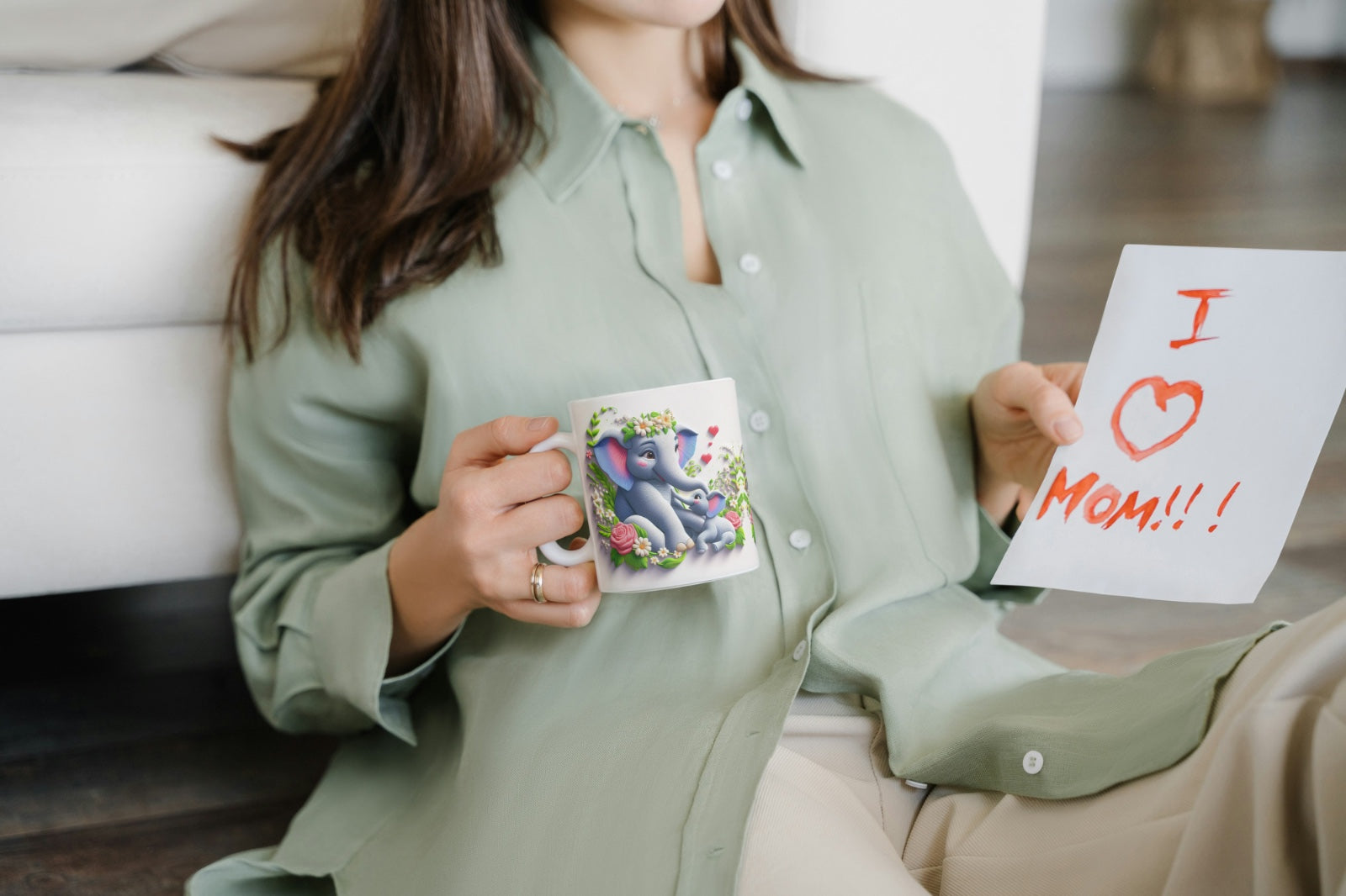 Mug Mother and Baby Elephant