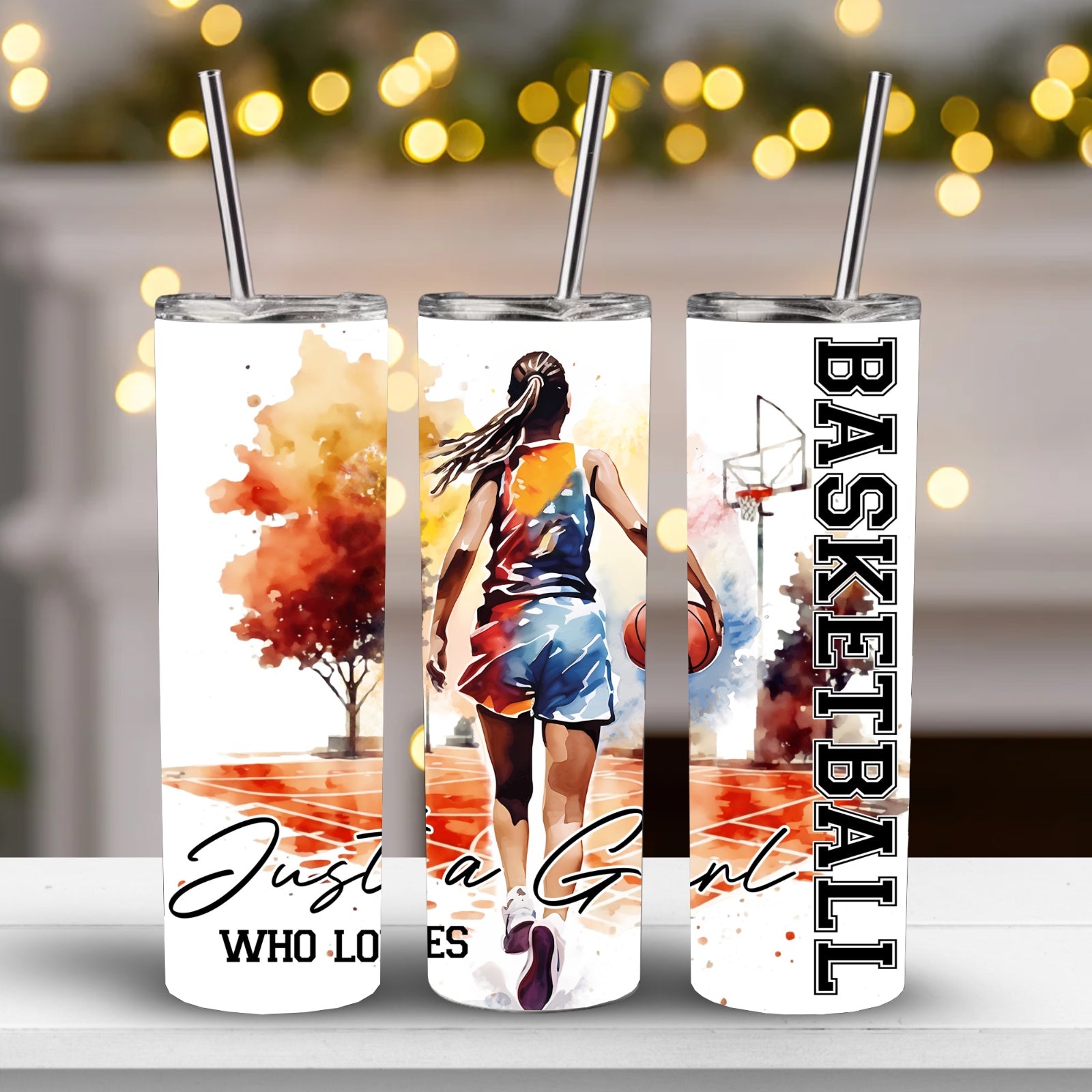 Tumbler 20 oz Just a Girl Who Loves Basketball