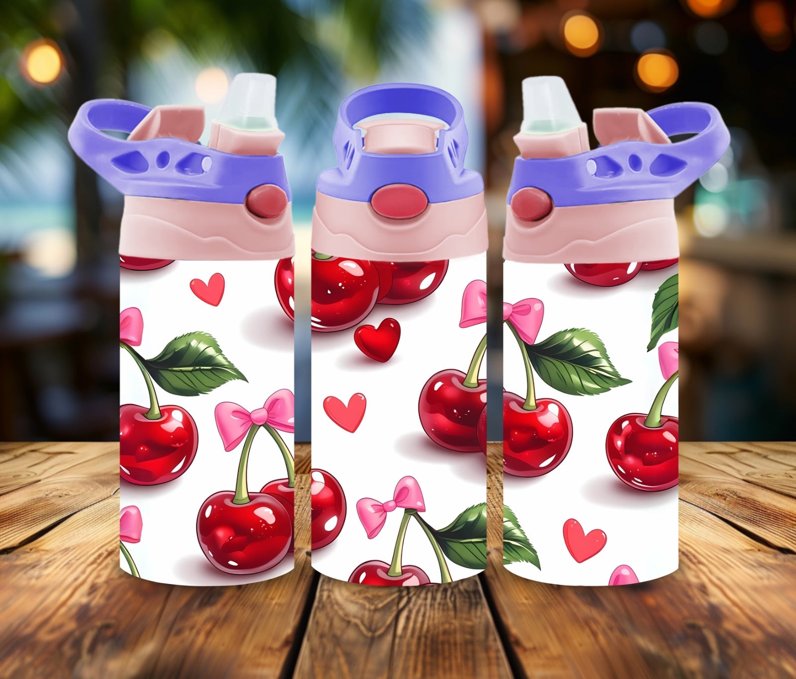 12oz Water Bottle Cherries