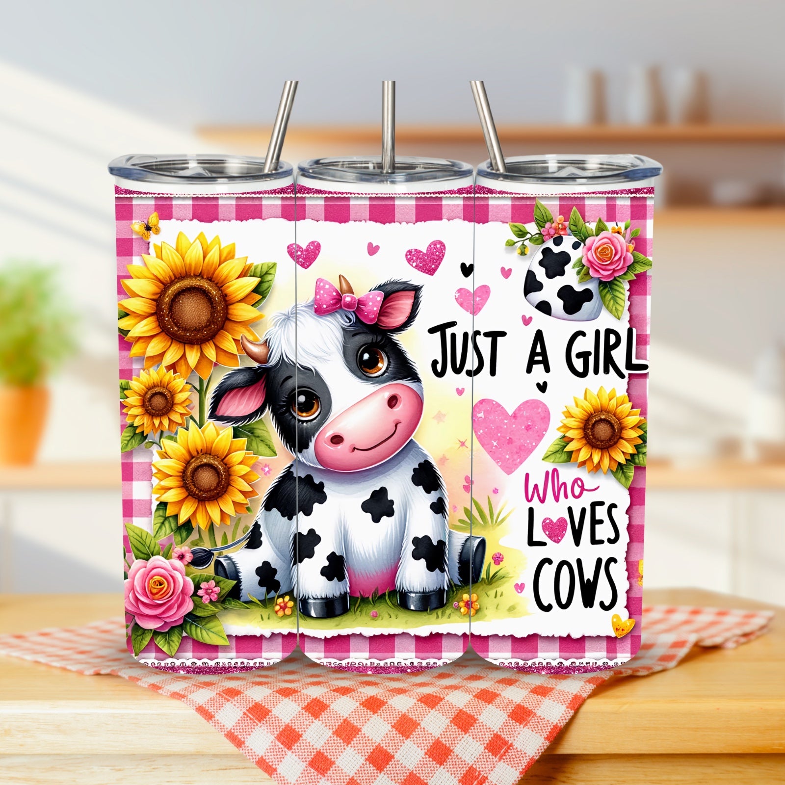 Tumbler 20 oz Just A Girl Who Loves Cows