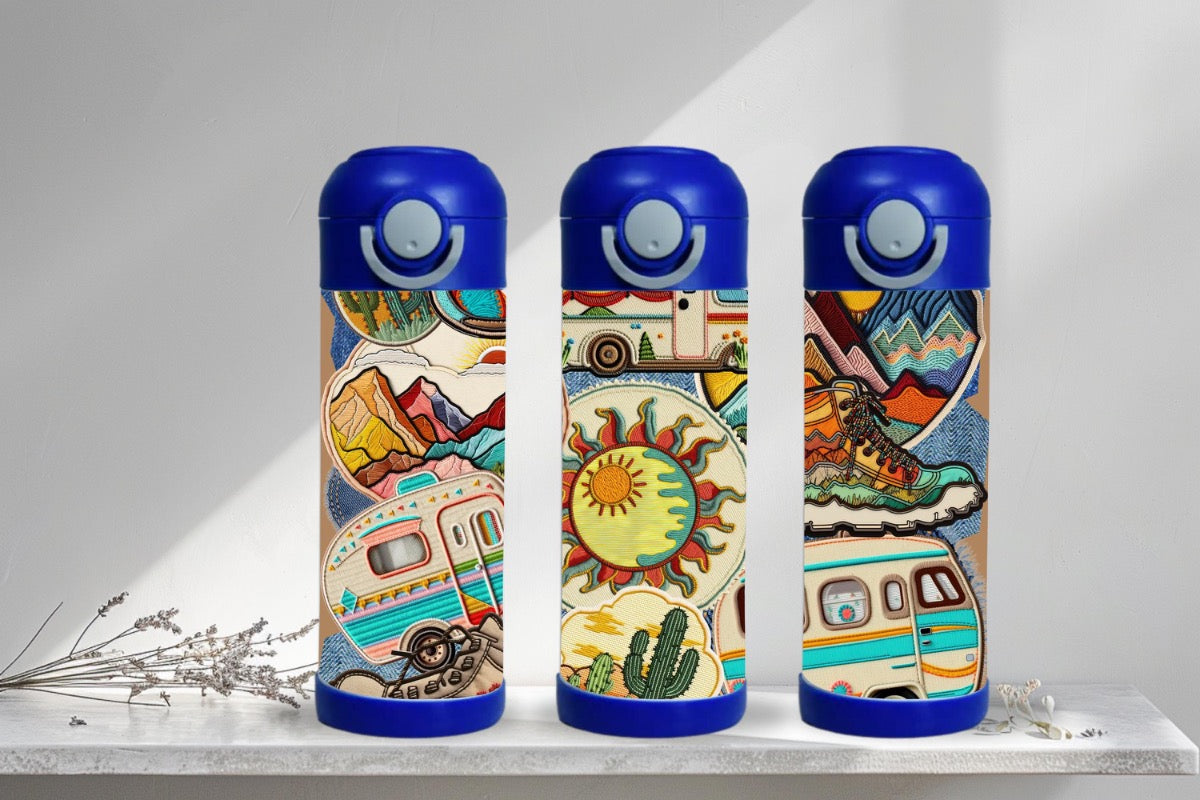 15oz Kids Water Bottle – Camping Van Adventure Design