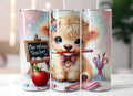 20 oz Moo-velous Teacher Tumbler – Cute Cow with Pencil & Chalkboard Design – Stainless Steel Travel Cup