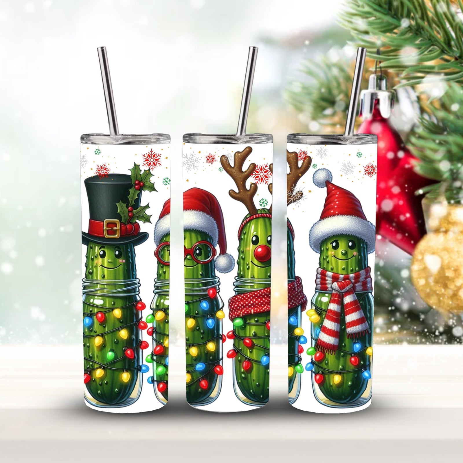 Tumbler 20 oz Merry little pickles