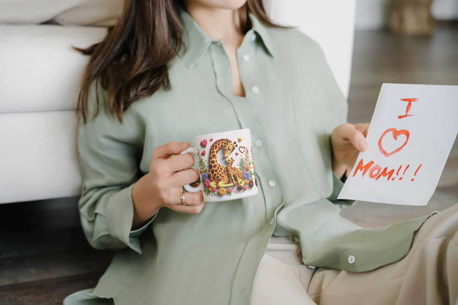 Mug Mother and Baby Giraffe