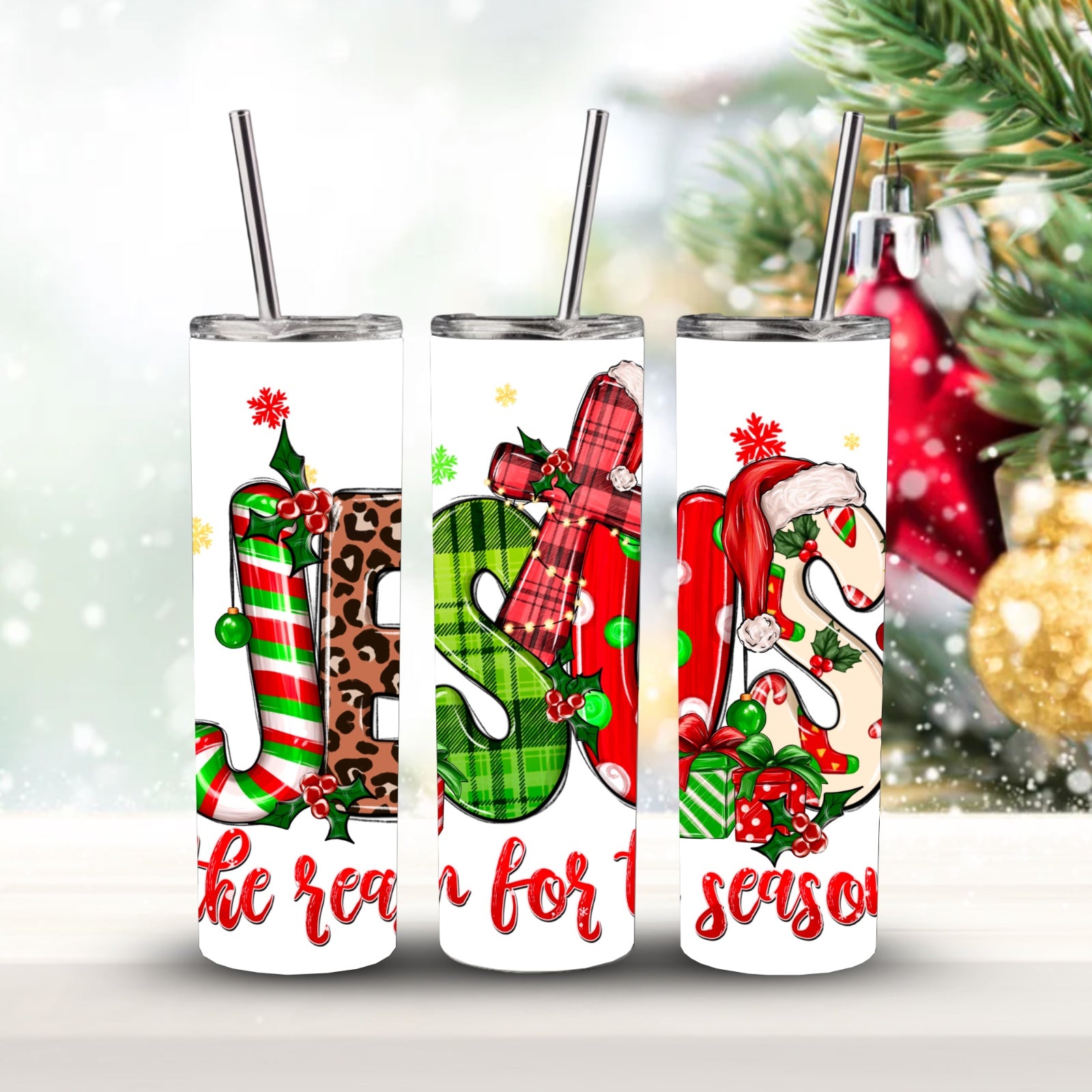 Tumbler 20 oz Jesus the reason for the season