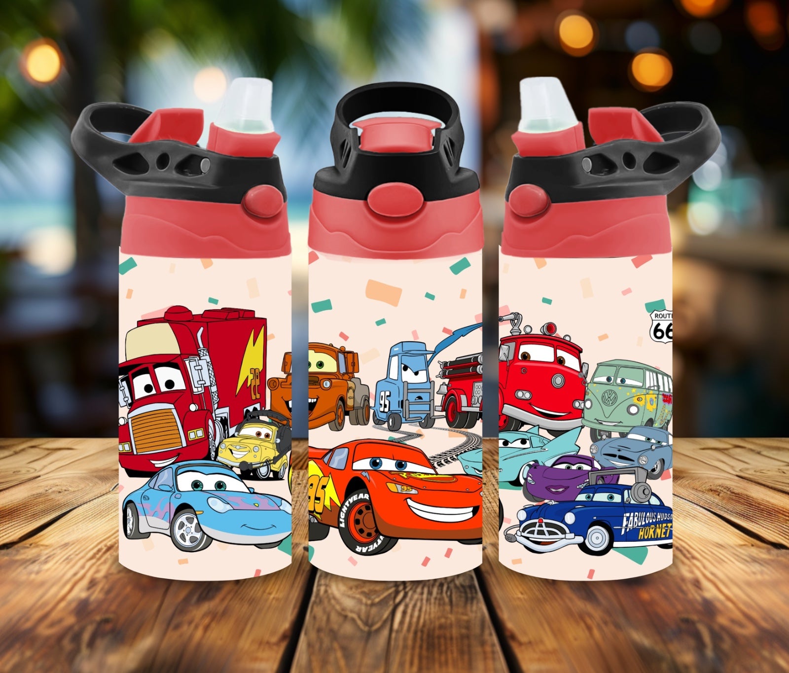 12oz Water Bottle Speedy cartoon cars