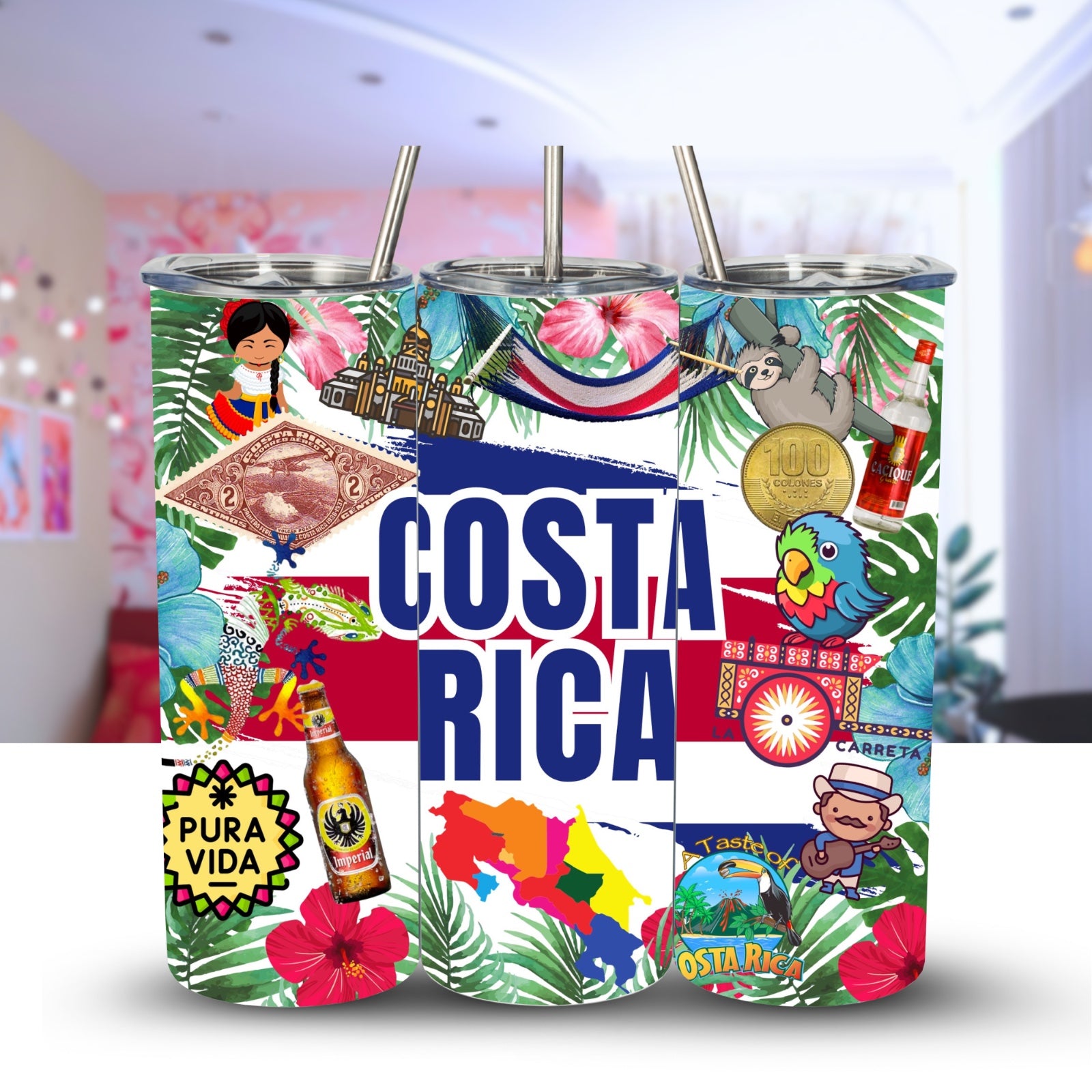 Tumbler 20 oz Costa Rica Culture