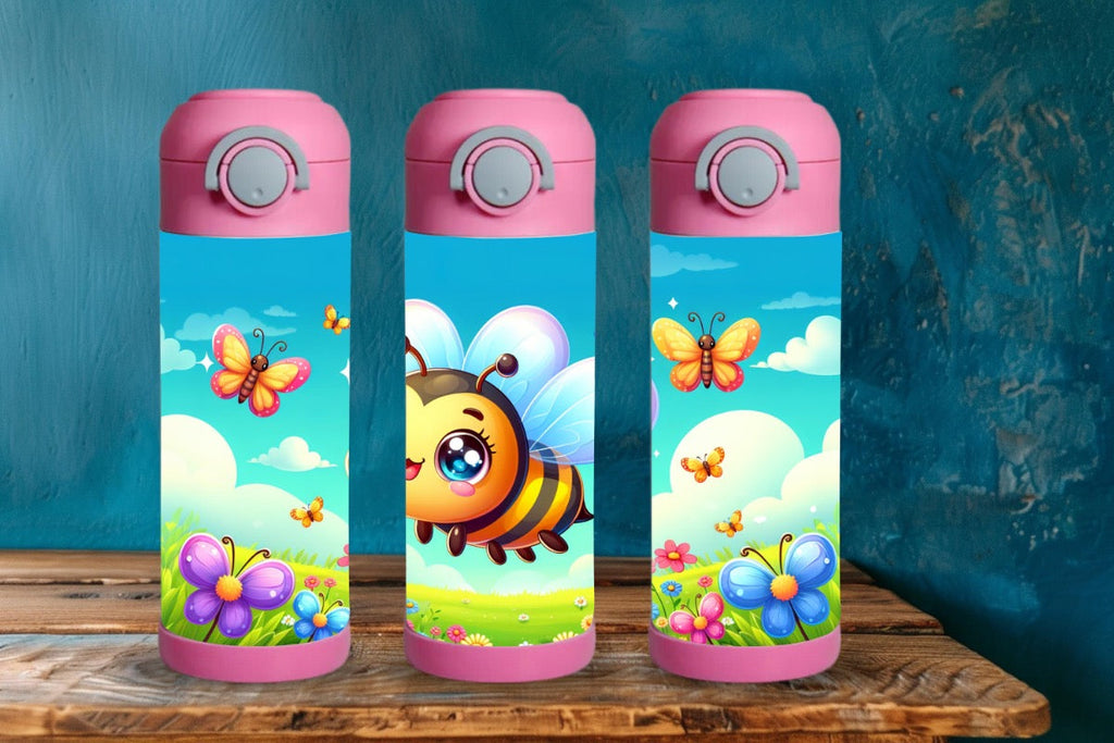15oz Kids Water Bottle – Flying Bee Design