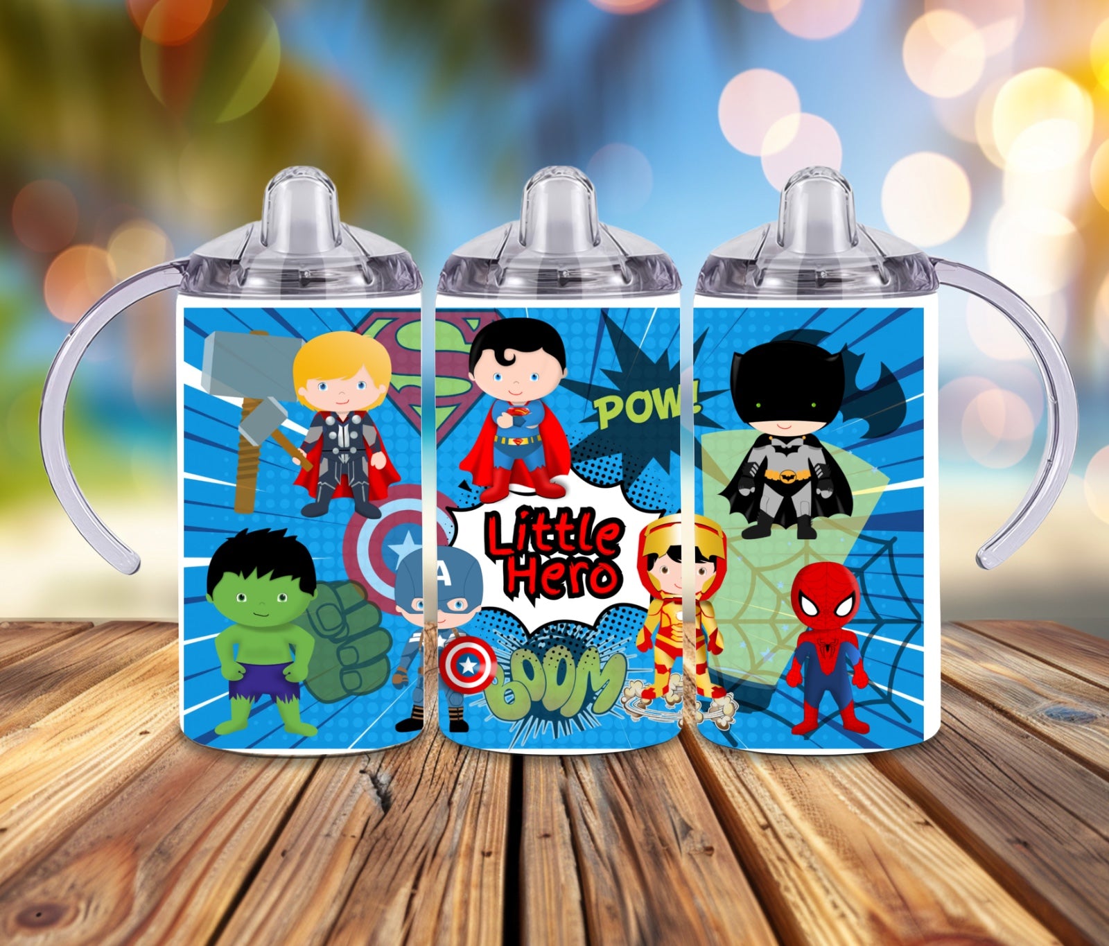 Toddler Sippy Cup 12oz w/two lids Little heroes, big vibes