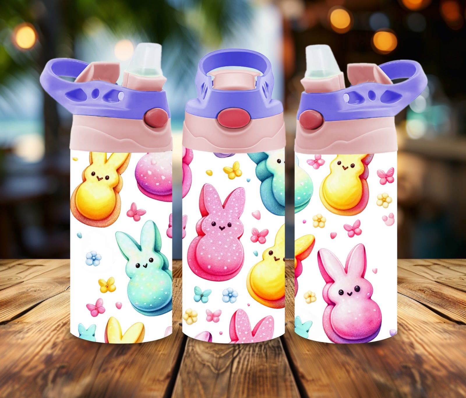12 oz Water Bottle Sweet Spring Chicks