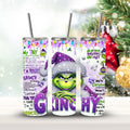 Tumbler 20 oz Sparkly purple holiday mischief