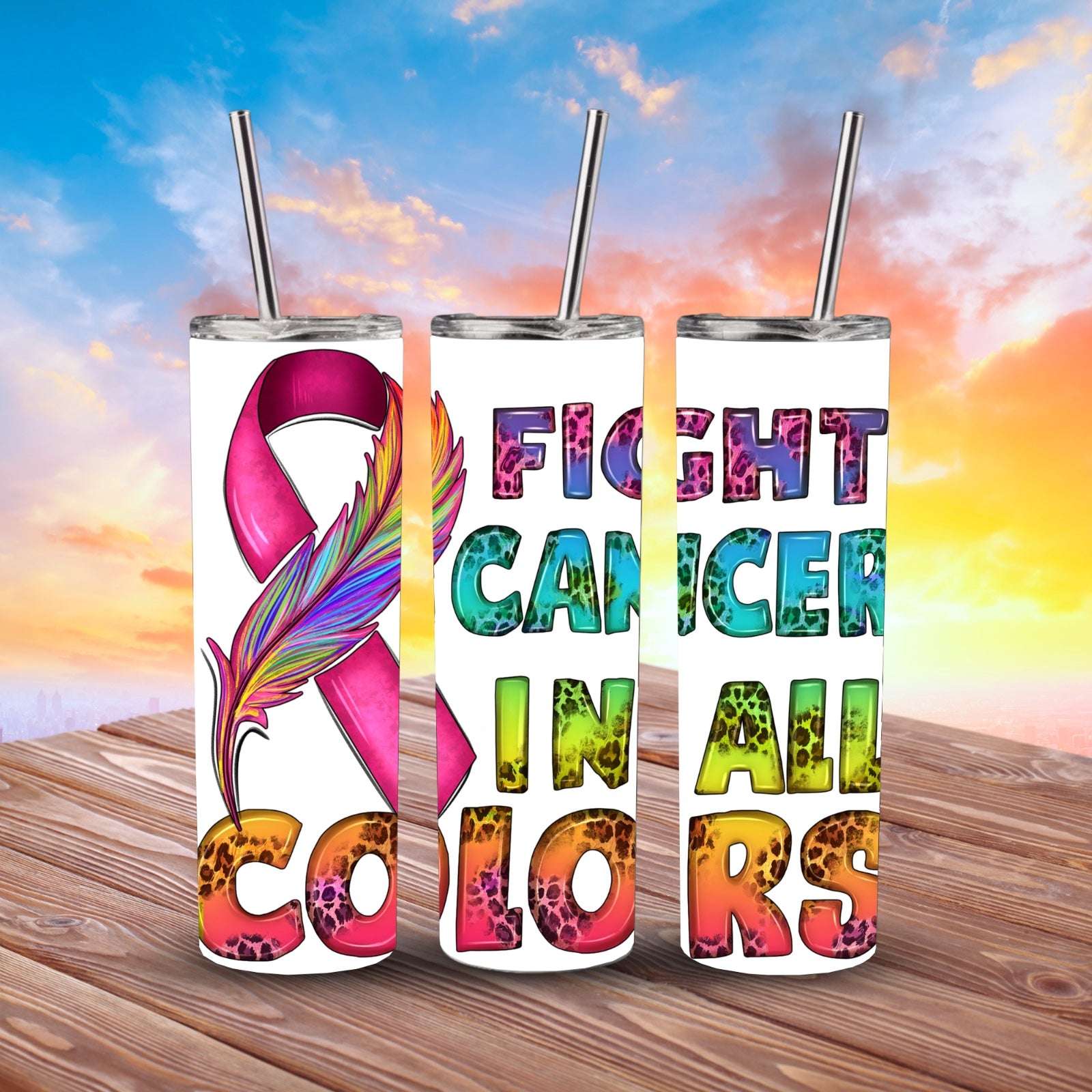Tumbler 20 oz Fight Cancer In All Colors