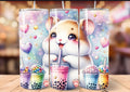 20 oz Hamster Bubble Tea Tumbler – Cute Kawaii Hamster Drinking Bubble Tea – Stainless Steel Travel Cup