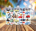 Toddler Sippy Cup 12oz w/two lids Fast cars, bright colors