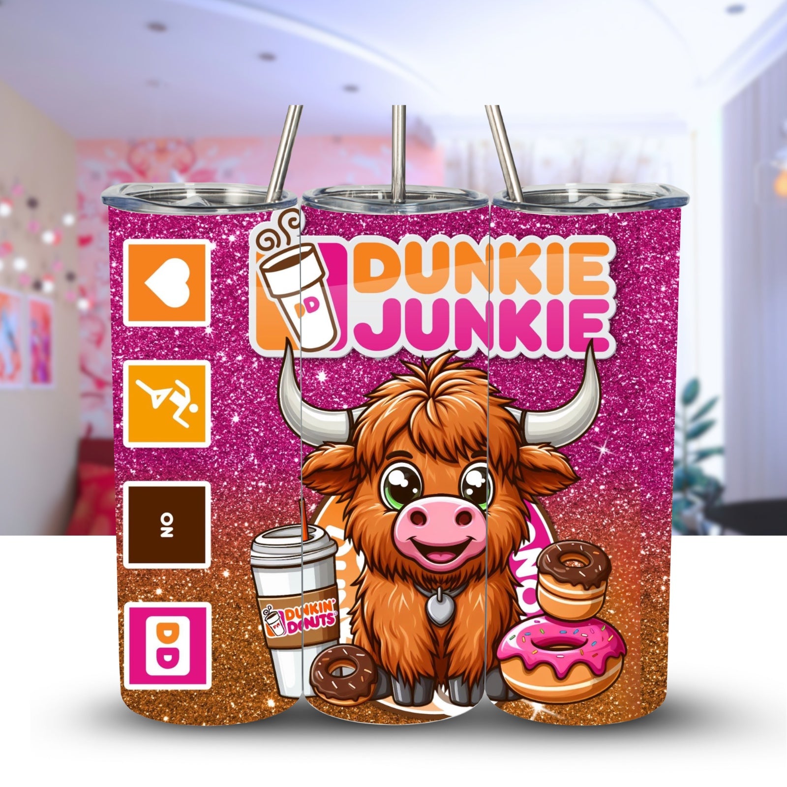 Tumbler 20 oz Dunkie Junkie Cows